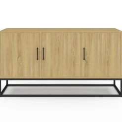 Buffet bas industriel bois et noir