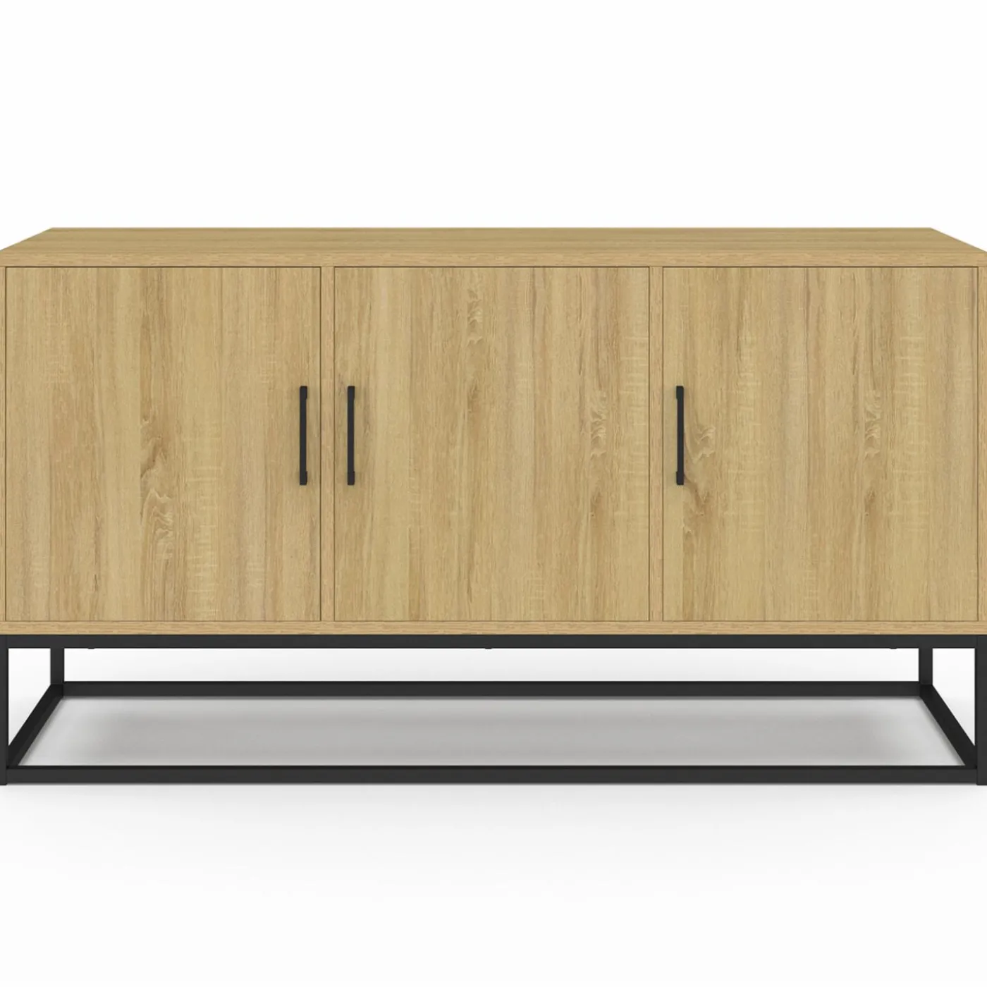 Buffet bas industriel bois et noir