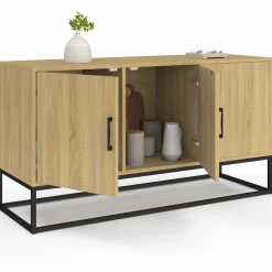 Buffet bas industriel bois et noir