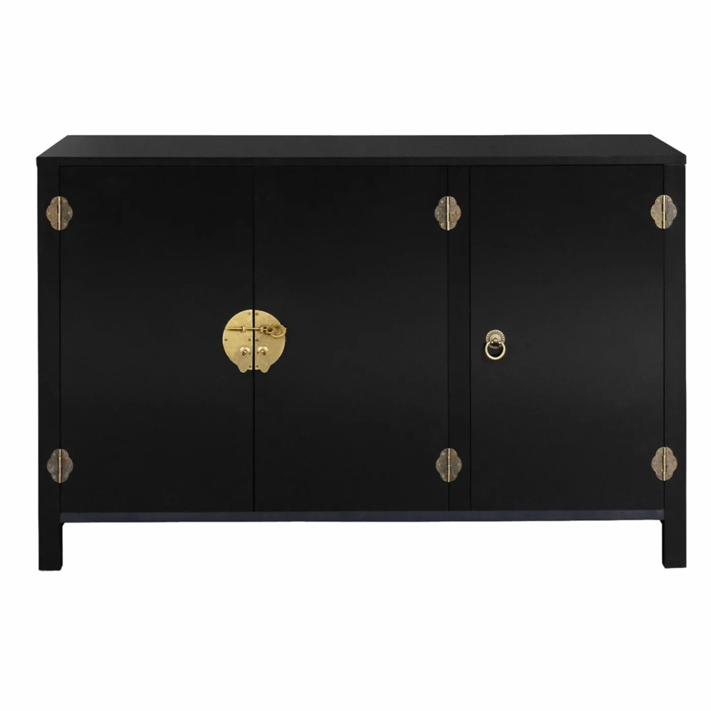 Buffet bas noir style asiatique 3 portes