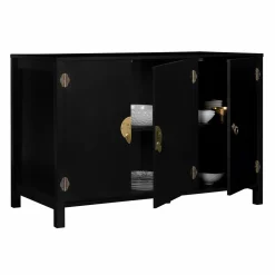 Buffet bas noir style asiatique 3 portes