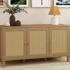 Buffet bas vintage effet cannage