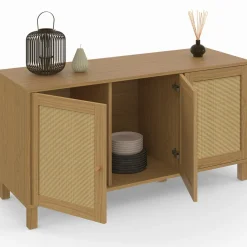 Buffet bas vintage effet cannage