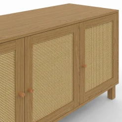 Buffet bas vintage effet cannage
