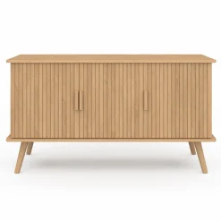 Buffet bois 3 portes 110 cm effet lattes