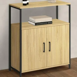 Buffet d'appoint 1 niche et 2 portes 70 cm design industriel