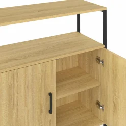 Buffet d'appoint 1 niche et 2 portes 70 cm design industriel