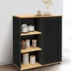 Buffet d'appoint noir et bois