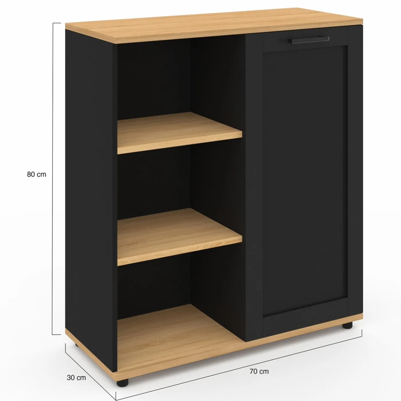 Buffet d'appoint noir et bois