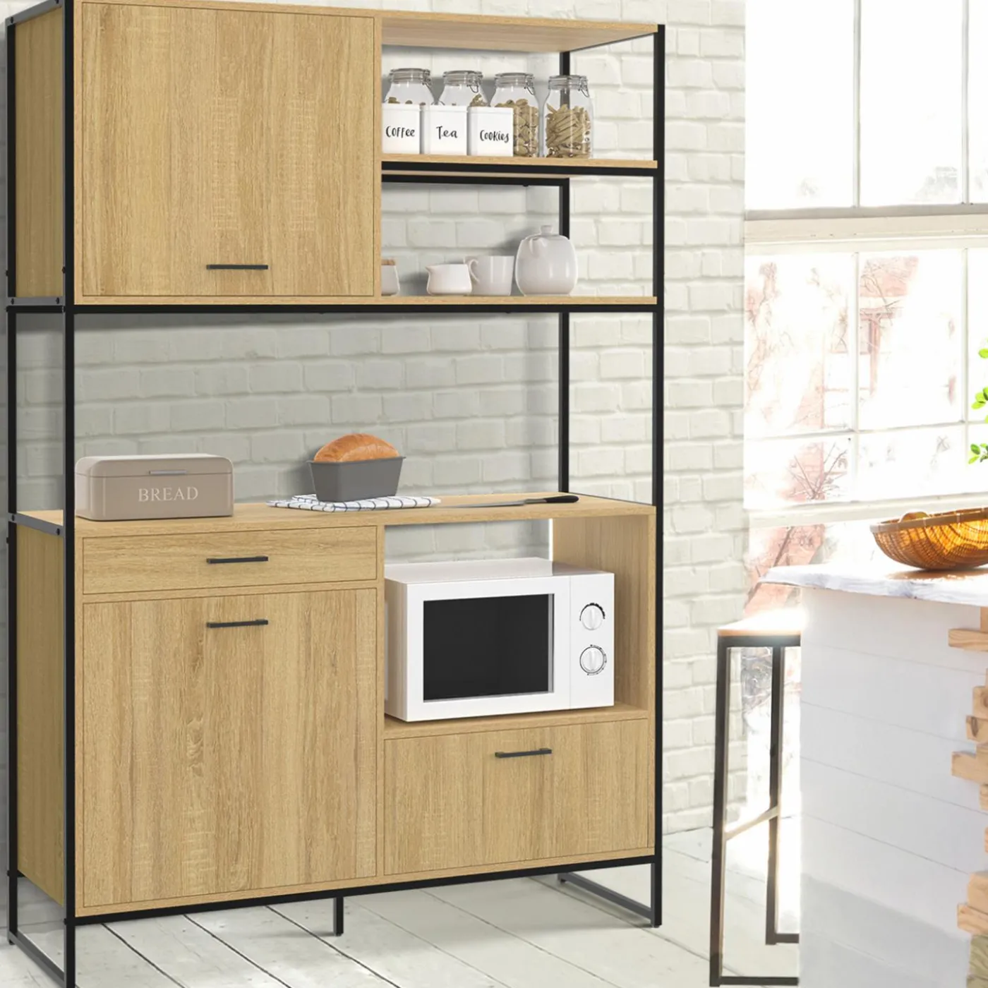 Buffet de cuisine industriel 3 portes 1 tiroir