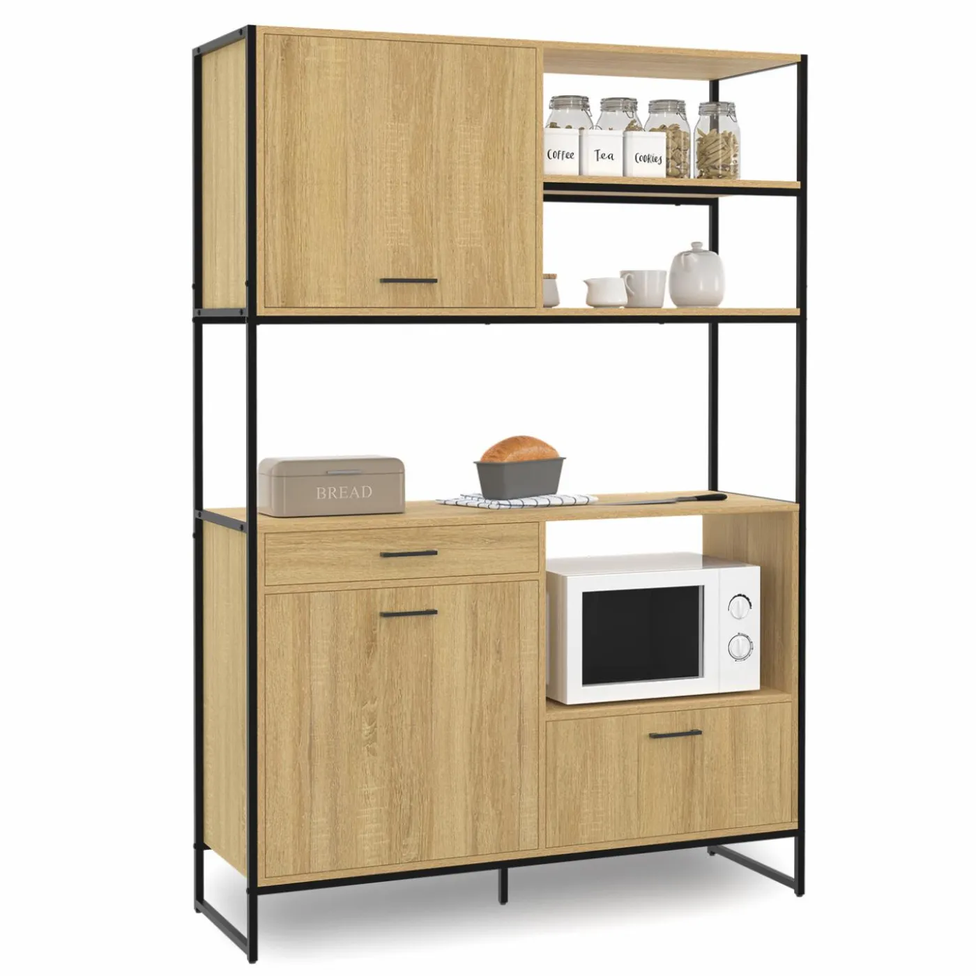Buffet de cuisine industriel 3 portes 1 tiroir