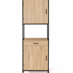 Buffet de cuisine industriel bois et métal 60 cm