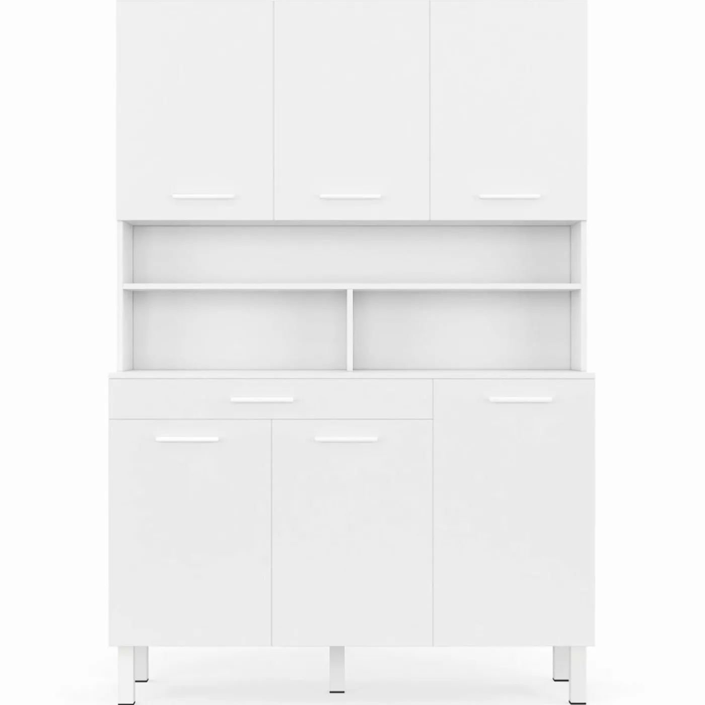 Buffet de cuisine vaisselier blanc brillant 120 cm