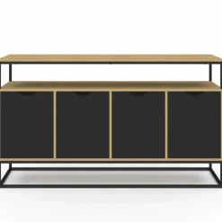 Buffet industriel avec 4 portes noires