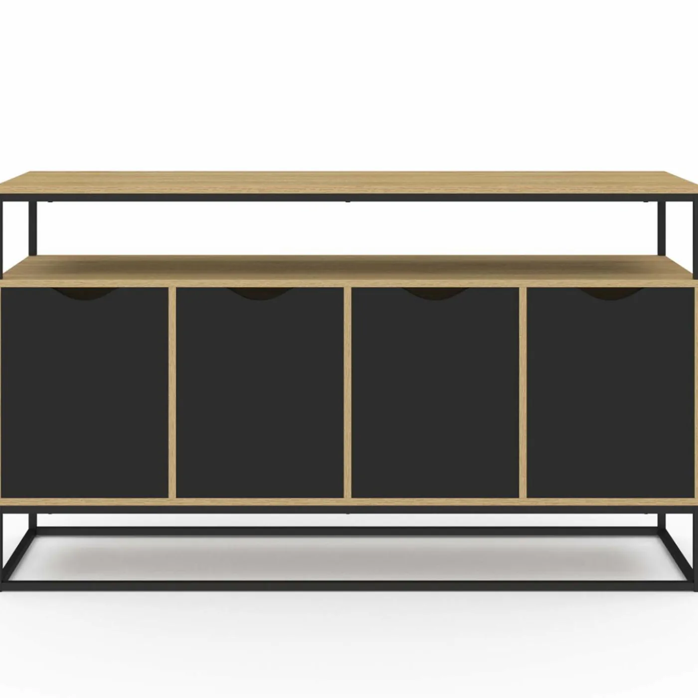 Buffet industriel avec 4 portes noires