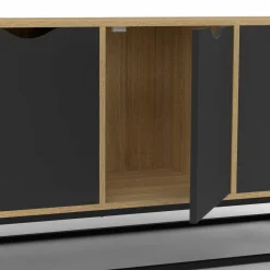 Buffet industriel avec 4 portes noires