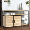Buffet style industriel bois et métal noir 100 cm