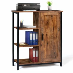 Buffet style industriel effet bois vieilli 70 cm