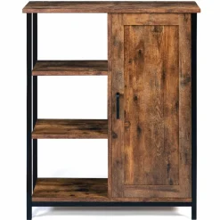 Buffet style industriel effet bois vieilli 70 cm