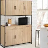 Buffet vaisselier industriel 120 cm 6 portes 1 tiroir