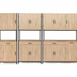 Buffet vaisselier industriel 120 cm 6 portes 1 tiroir