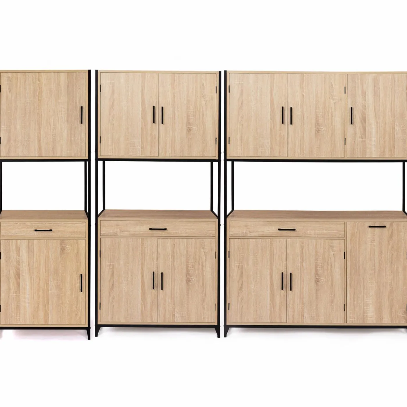 Buffet vaisselier industriel 120 cm 6 portes 1 tiroir
