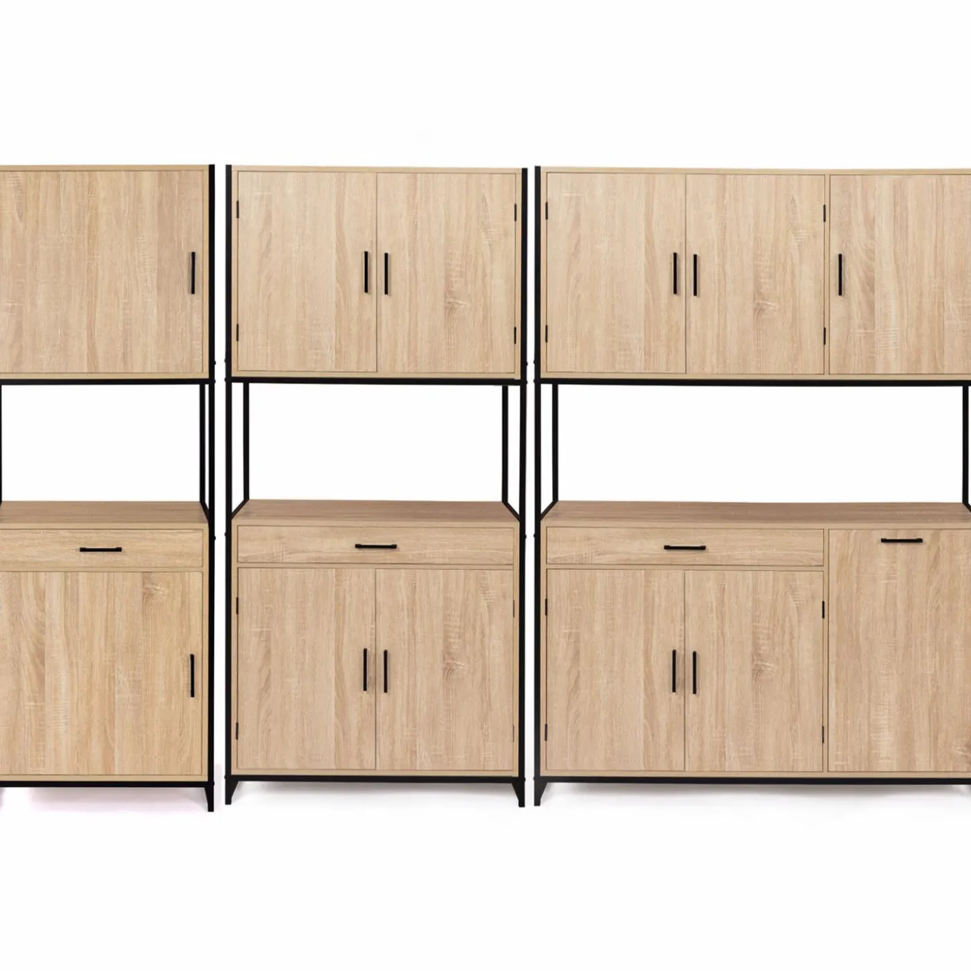 Buffet vaisselier industriel 80 cm 4 portes 1 tiroir
