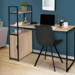 Bureau avec bibliothèque style industriel