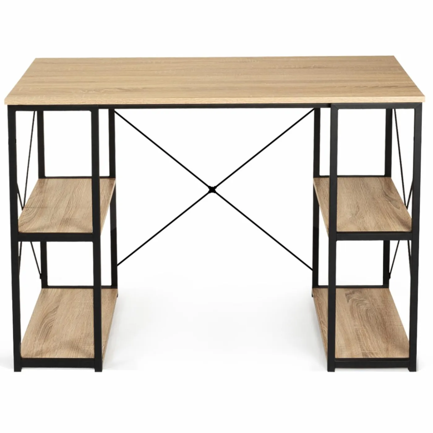Bureau avec étagères style industriel en métal et bois