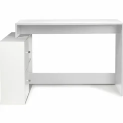 Bureau d'angle avec rangement blanc