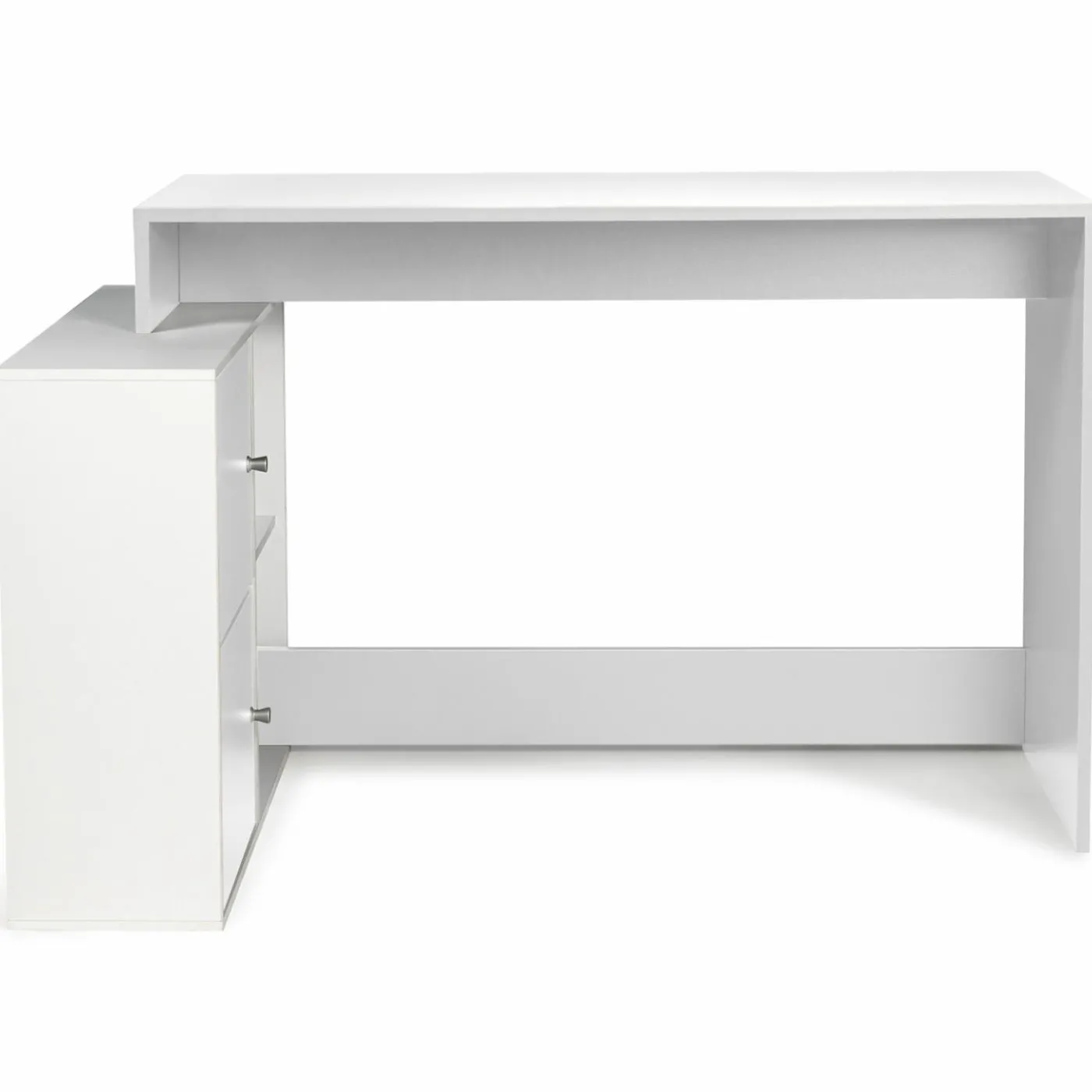 Bureau d'angle avec rangement blanc