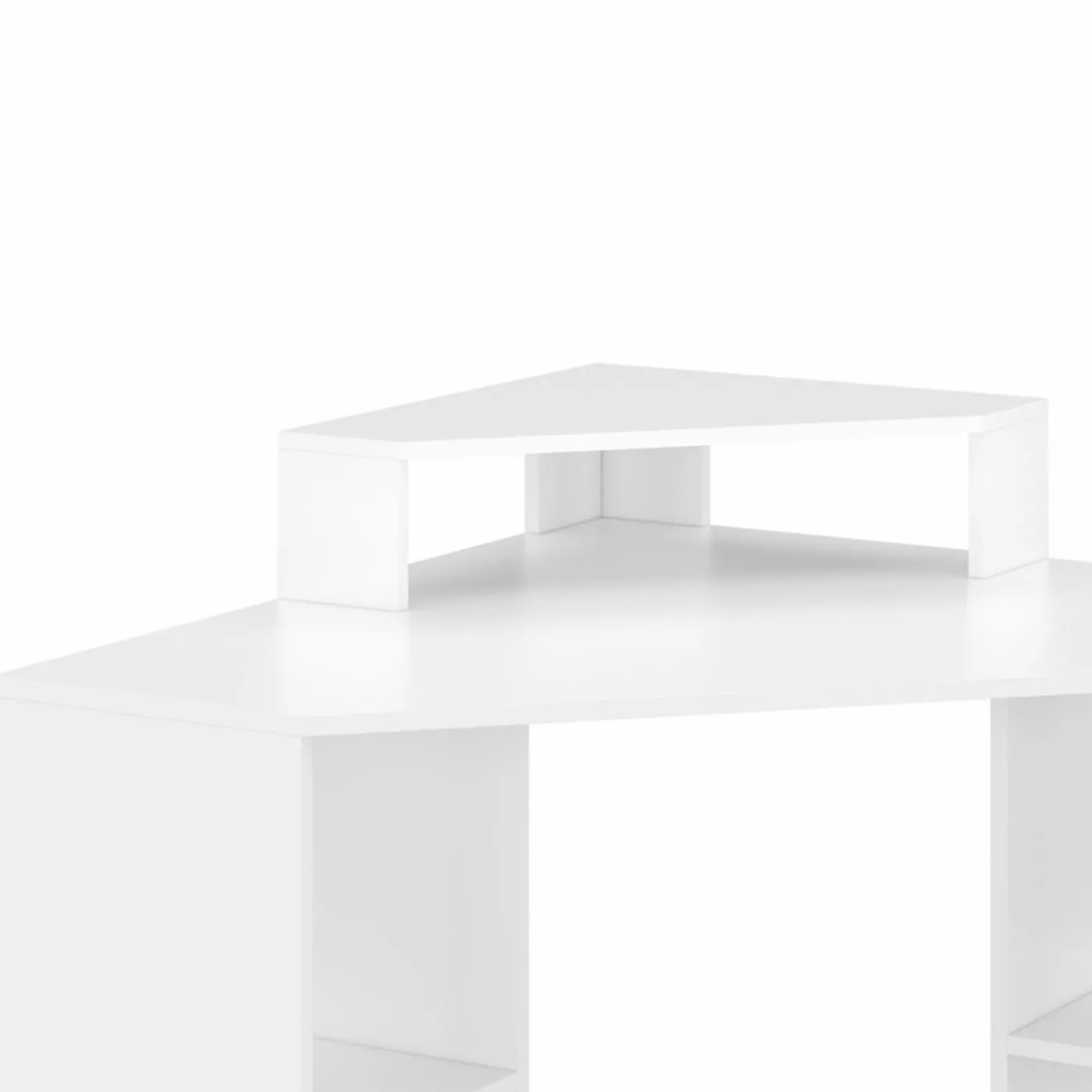 Bureau d’angle blanc avec rangement