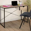 Bureau design industriel avec tiroir latéral 110 cm