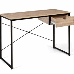 Bureau design industriel avec tiroir latéral 110 cm