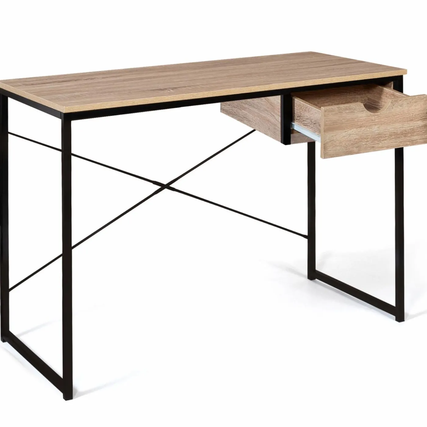 Bureau design industriel avec tiroir latéral 110 cm