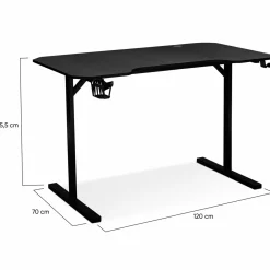 Bureau gamer noir 120 cm