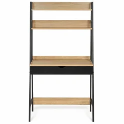 Bureau étagères deux niveaux style industriel