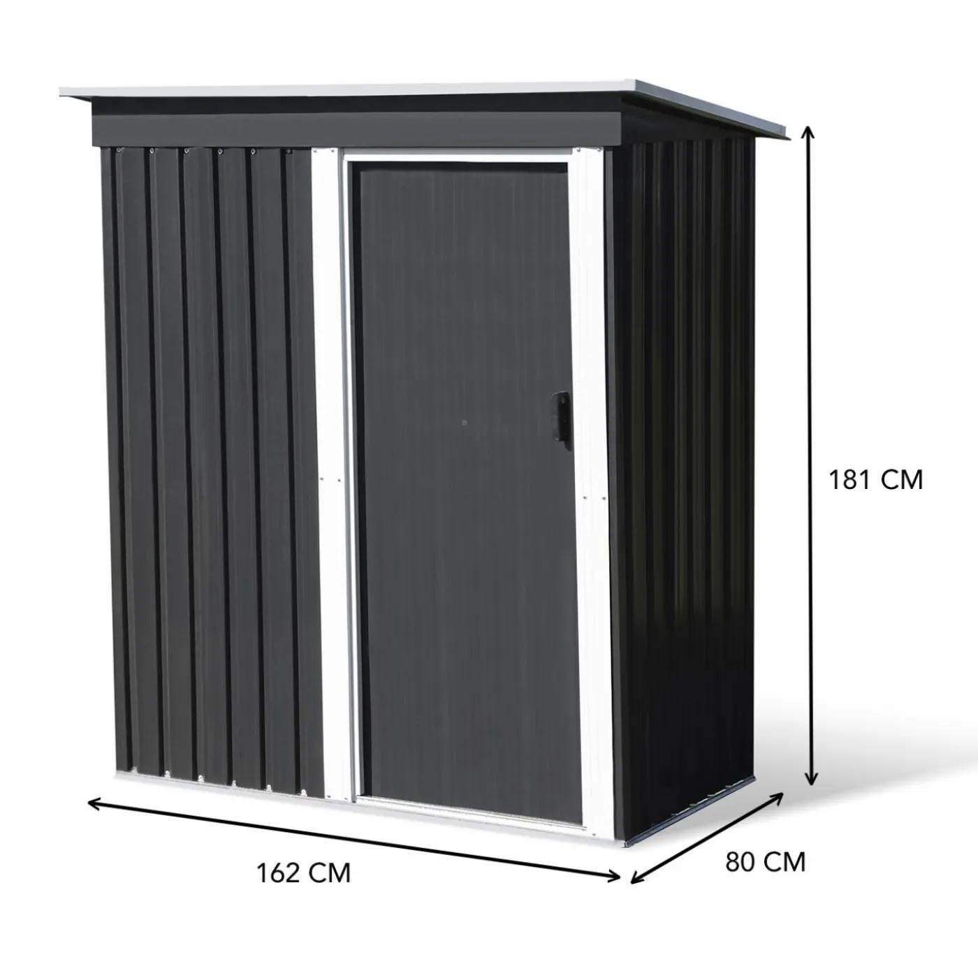 Cabanon de jardin en métal toit plat 1,3m²