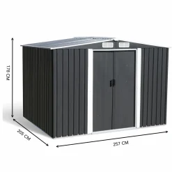 Cabanon de jardin en métal 5,3m² gris