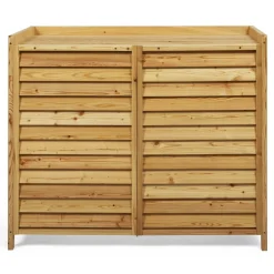 Cache climatiseur extérieur en bois naturel 95 x 50 x 80 cm
