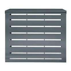 Cache climatiseur extérieur en métal gris anthracite 95x50x80 cm