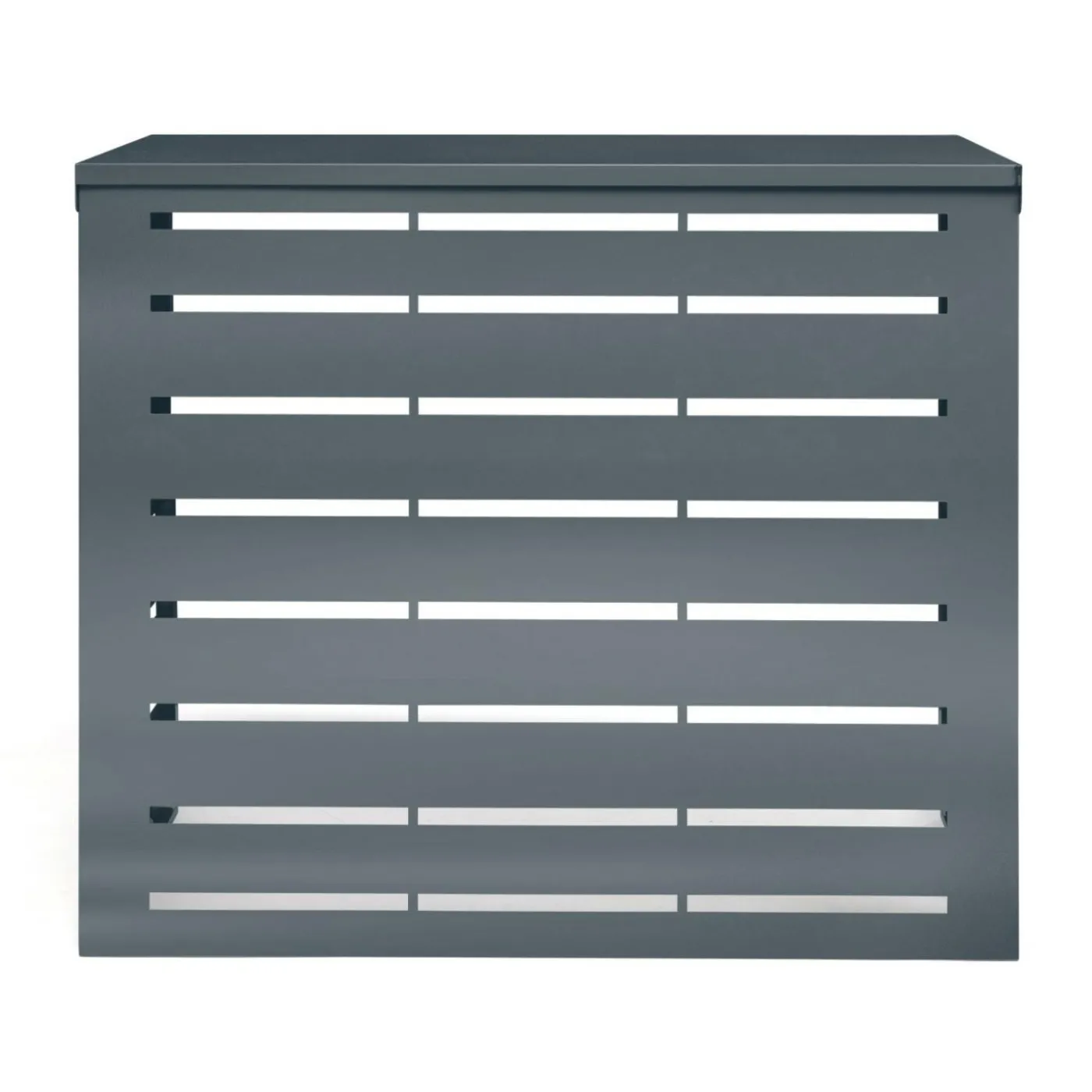 Cache climatiseur extérieur en métal gris anthracite 95x50x80 cm