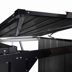 Cache poubelle double en acier gris pour extérieur