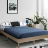 Cadre de lit 140x190 cm effet bois naturel