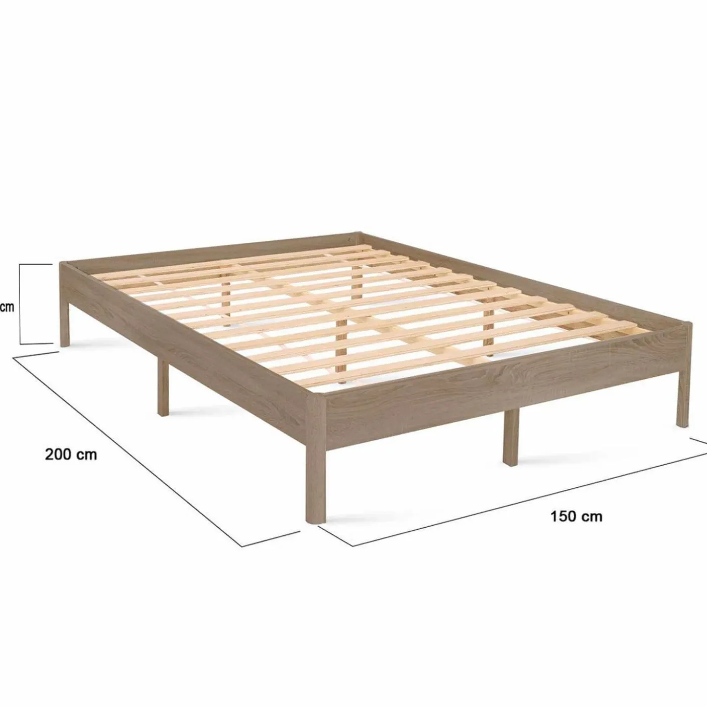 Cadre de lit 140x190 cm effet bois naturel