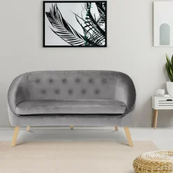 Canapé 2 places scandinave gris