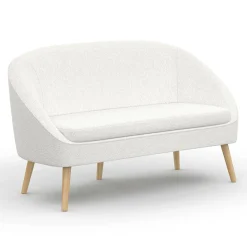 Canapé banquette tissu bouclette blanc