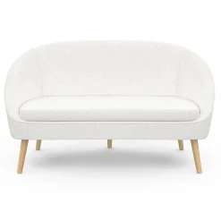 Canapé banquette tissu bouclette blanc