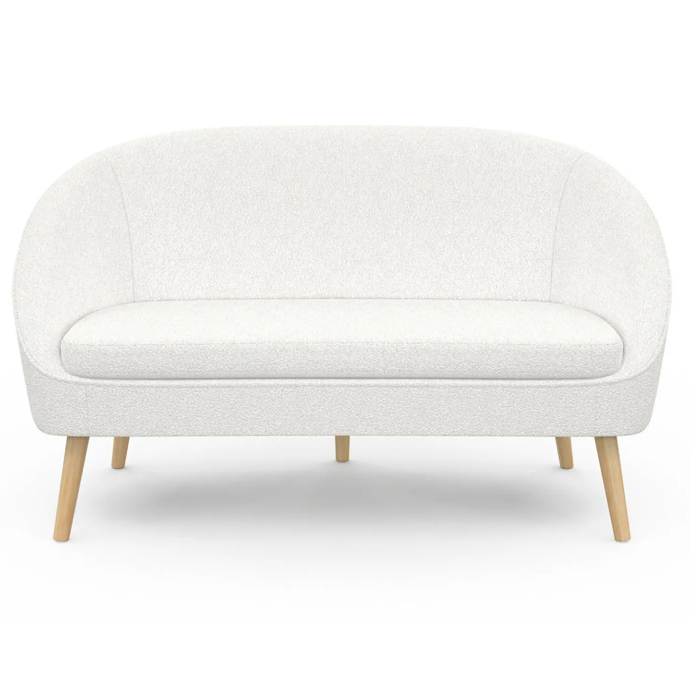 Canapé banquette tissu bouclette blanc