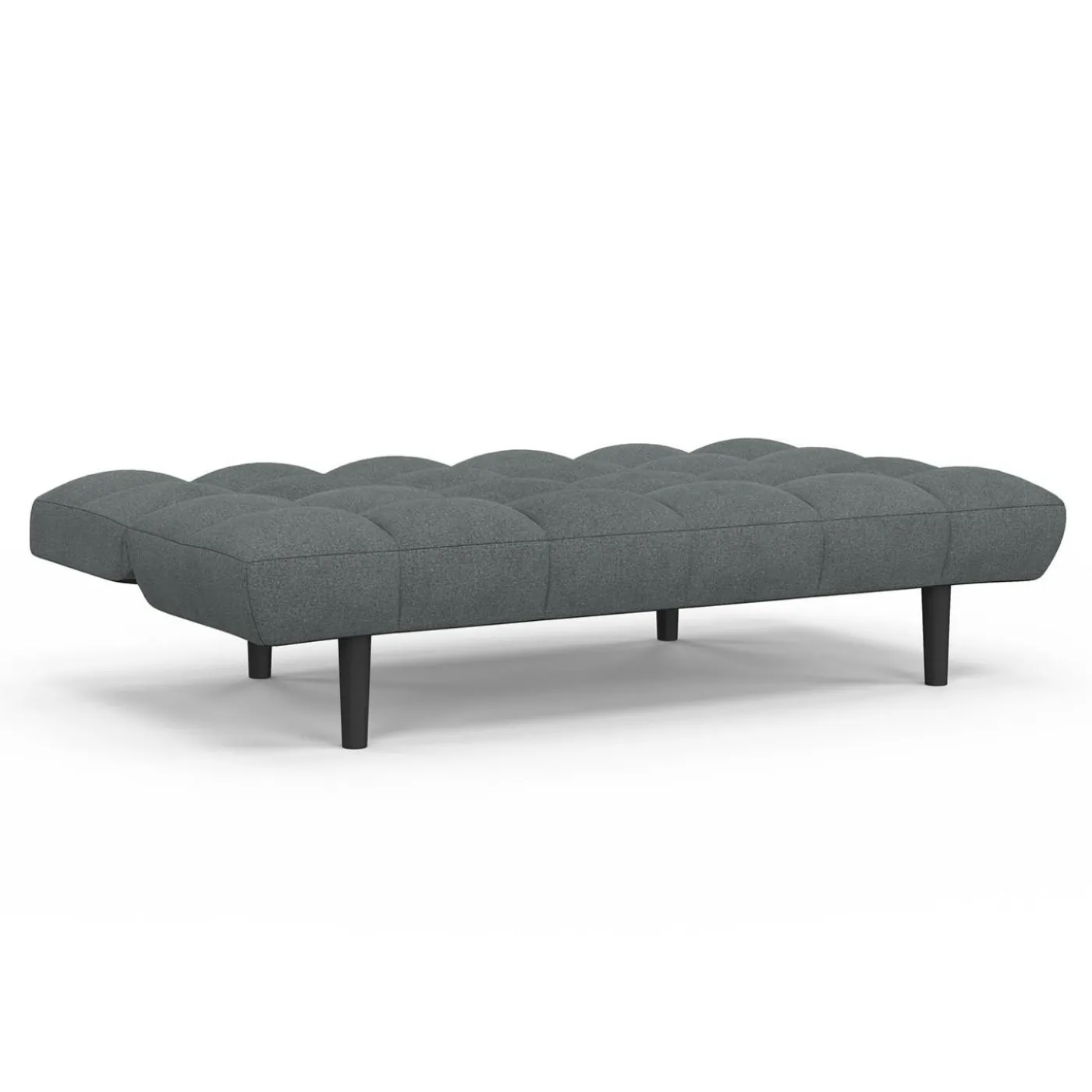 Canapé clic clac SALOME capitonné 3 places tissu gris anthracite